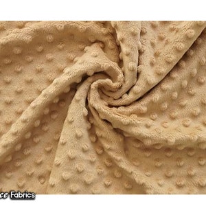 New Camel Polka Dot Minky Fabric By The Yard | Wholesale Price Ultra Soft Fleece Fabric | 60” Wide