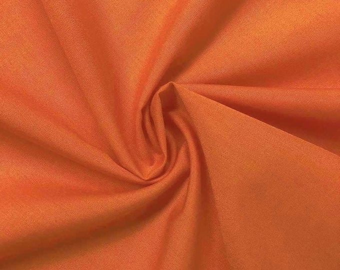 Orange_ High Quality 60 Wide Poly cotton Fabric By The Yard/Costumes, Decor, Dresses, Shirt Clothing, Garments Bed Spreads Pillow Cases