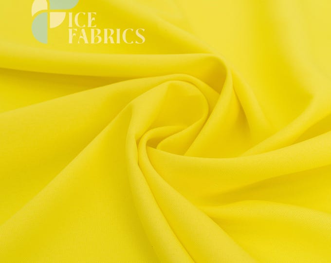 Yellow Solid Poly Poplin Fabric by the Yard for Clothing, Crafts and Decorations | Poplina Luxe