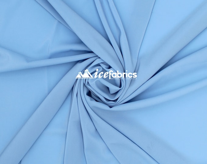Sky Blue_ Silky Stretch Chiffon Fabric- By The Yard- %10 Spandex Chiffon Sheer- Used for Decorations, Dresses, Face Masks, and much more.