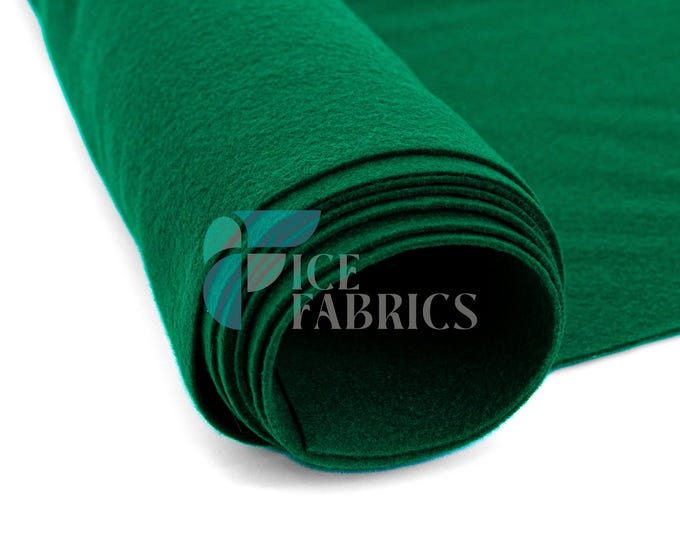 Kelly Green Acrylic Felt Fabric By The Yard | Crafts Fabric | 72” Inches Wide | Thick Acrylic Felt Fabric