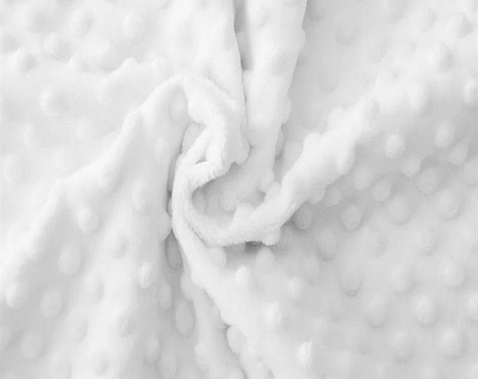 White Dot Minky Fabric By The Yard | Wholesale Price Ultra Soft Fleece Fabric | 60” Wide | CloudPop