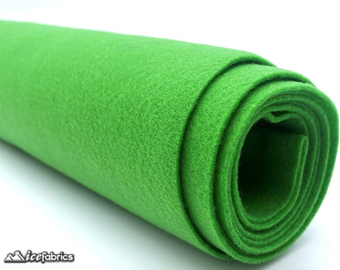 Apple Green Acrylic Felt Fabric By The Yard | Crafts Fabric | 72” Inches Wide | Thick Acrylic Felt Fabric