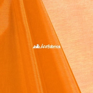Orange_ Crystal Sheer Organza Fabric By The Yard and By The Roll- for Decorations, Fashion Dress