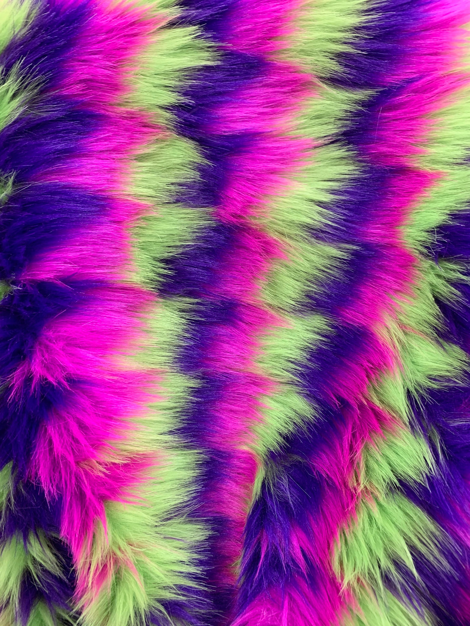 Purple&lime multi_color Faux Fake Fur Soft Fabric Sold by | Etsy