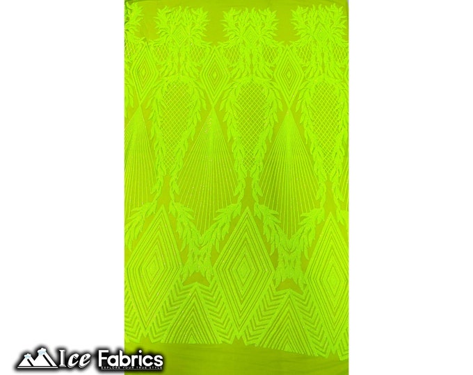 Diamond Design Neon Yellow Sequin Fabric on 4 Way Stretch Fabric | With Power mesh Spandex Fabric | By The Yard | Prom dress, Wedding Dress