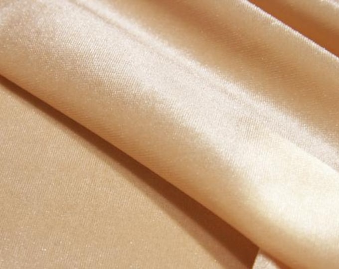 French (Champagne) Stretch Velvet Spandex 4 Way Stretch Velvet Fabric Sold By The Yard// Smooth Back, Elegant Sheen For Dresses, Decorations