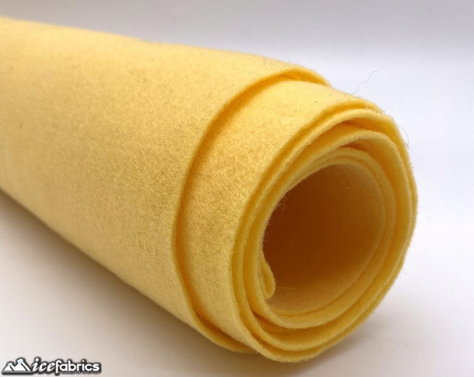 Champagne Gold Acrylic Felt Fabric By The Yard | Crafts Fabric | 72” Inches Wide | Thick Acrylic Felt Fabric