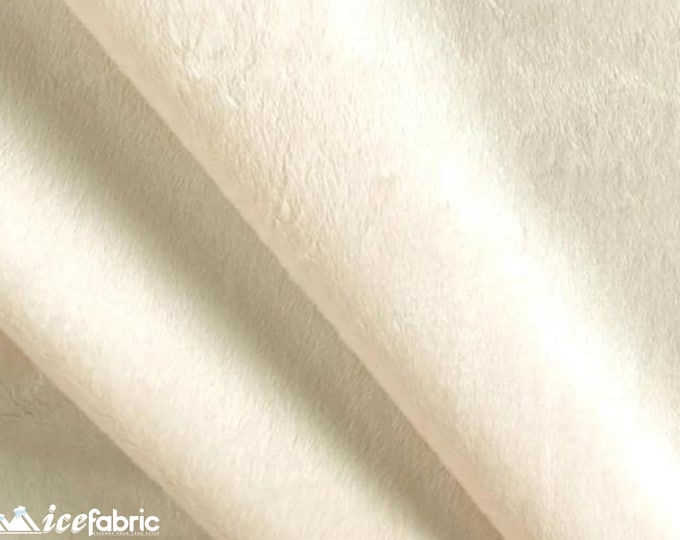 Ivory New Faux Fur | Ivory Fleece Minky Fabric By The Yard | Faux Fur Fabric | 58’’ Wide | Thick and Soft