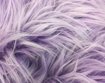Fur Coats, Fur Clothing, Blankets, Bed Spreads, Throw Blanket Fake Fur Solid Mongolian Long Pile Fabric / Lavender / Sold By The Yard