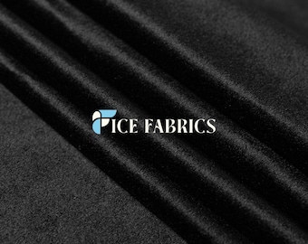 Tela de tapicería de terciopelo suave negro Royal cortada a medida – Tela de gran gramaje para sofá, sillón, silla, cortinas y visillos / VelvetRoyal