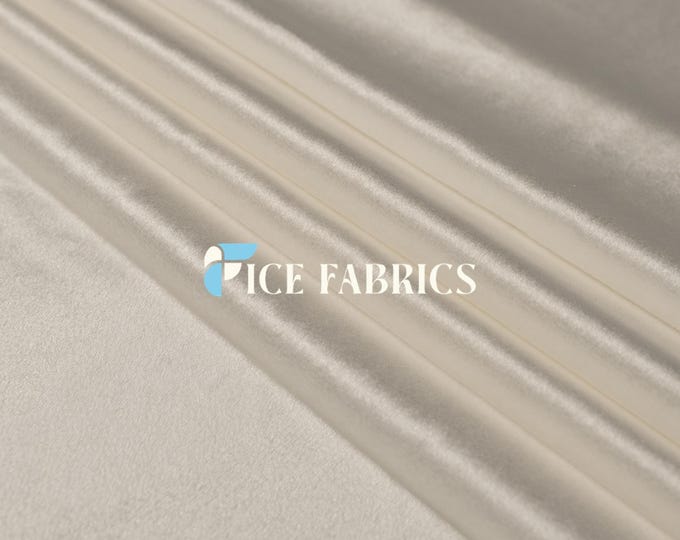 Ivory Royal Soft Velvet Upholstery Fabric by the Yard – Heavy Weight Fabric for Sofa, Couch, Chair, Drapery, Curtains, and Home Décor