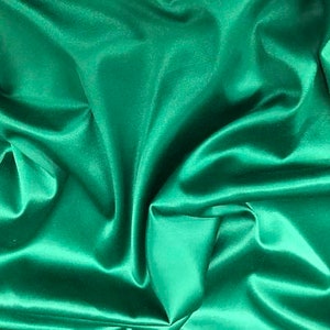 5 yards KELLY GREEN Charmeuse Satin Fabric 60" wide for wedding dresses, decorations, drapes, crafts curtains, drapes, table sashes