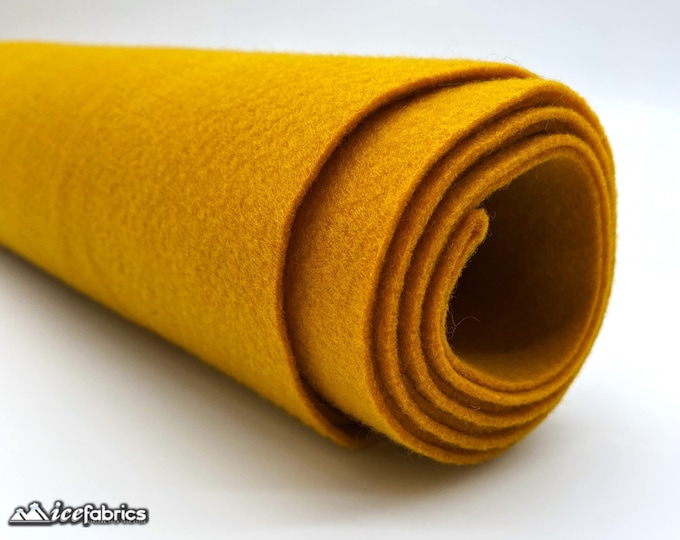Mustard Acrylic Felt Fabric By The Yard | Crafts Fabric | 72” Inches Wide | Thick Acrylic Felt Fabric