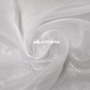 White_ tela de cristal pura organza cortada a medida y por el rollo- para decoraciones, vestido de moda.