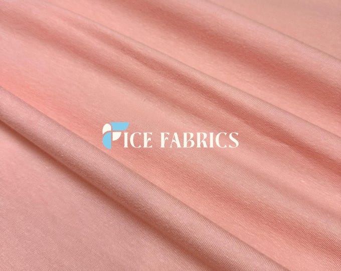 Coral 4 Way Stretch knit Cotton Spandex Fabric By The Yard Spandex Cotton Jersey Fabric
