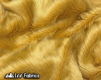 Latte Shaggy Mohair Animal Long Pile Faux Fur Fabric By The Yard | Fake Fur Material | 60” Wide | Solid and Soft | LuxeShag Fur