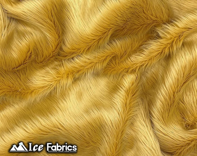 Latte Shaggy Mohair Animal Long Pile Faux Fur Fabric By The Yard | Fake Fur Material | 60” Wide | Solid and Soft
