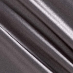 Dark Gray- Soft Silky Shiny Stretch Charmeuse Satin Fabric By The Yard- Thin Satin- %5 Spandex