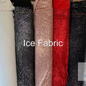 Ice Fabric Elegant Sequins Design// All Over Sequins Mesh 2 Way Stretch Fabric By The Yard// Mesh Lace Fabric Sequins Glitz/Knit Sequins