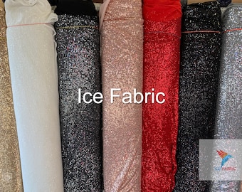 Ice Fabric Elegant Sequins Design// All Over Sequins Mesh 2 Way Stretch Fabric By The Yard// Mesh Lace Fabric Sequins Glitz/Knit Sequins