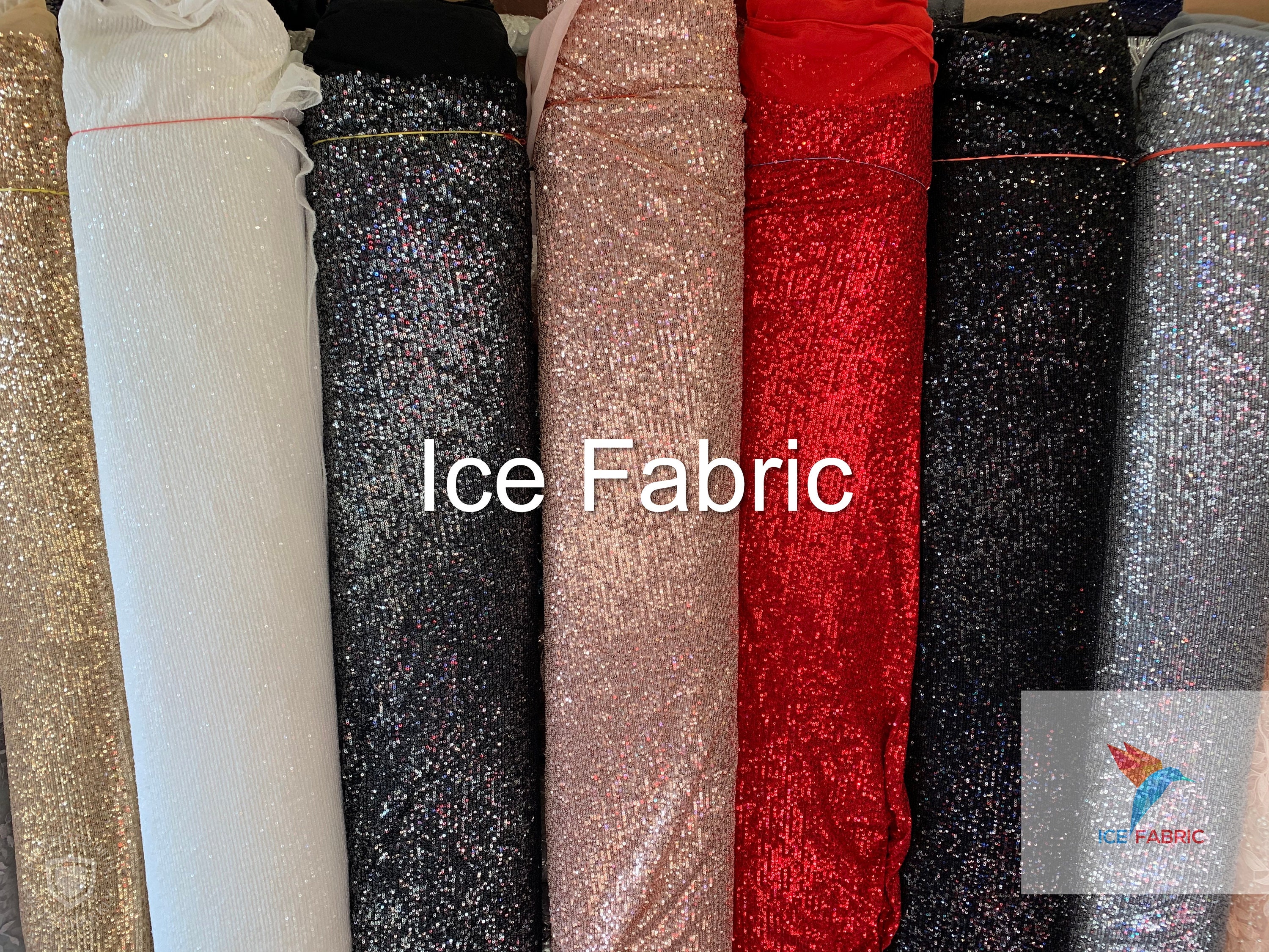 Oval Tear Sequin Mermaid Fabric Iridescent Fabric - IceFabrics