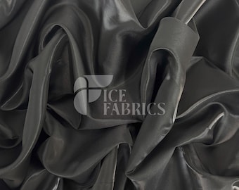 Black Reflective Liquid Thick Silky Satin Fabric - Shiny Two-Tone Satin Fabric - Bridal Satin Fabric for Dress, Decoration | ReflectLuxe