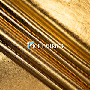 Gold Metallic Foil knit 4 Way stretch Spandex Fabric By The Yard Shiny Stretch Fabric for Dress, night gowns