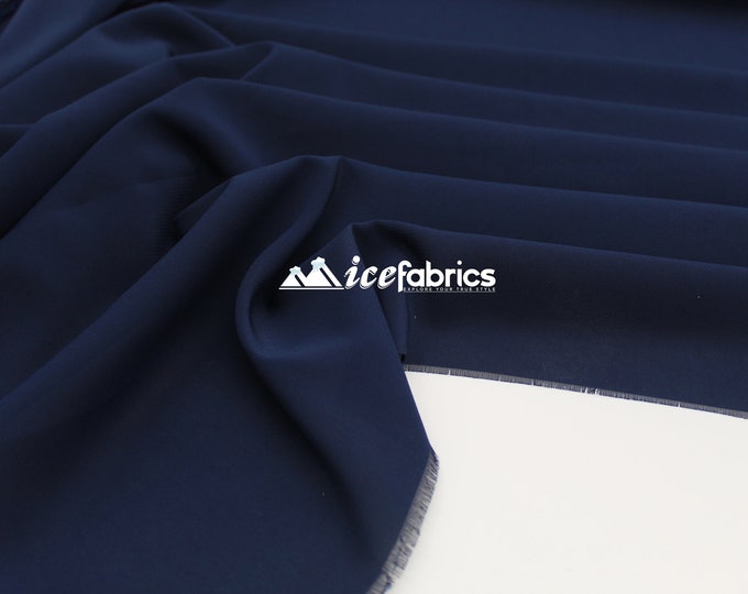 Navy Blue_ Silky Stretch Chiffon Fabric- By The Yard- %10 Spandex Chiffon Sheer- Used for Decorations, Dresses, Face Masks, and much more.