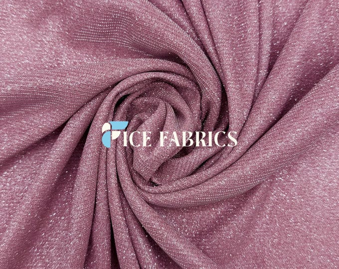 Pink Lurex Sparkle Glitter Knit Spandex Fabric by the Yard for Dancewear and Apparel