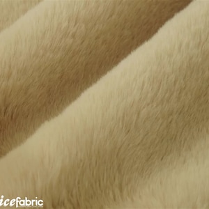 Latte Bunny Faux Fur Thick Minky Fabric By The Yard | Ultra Soft 0.5&quot; Short Pile Rabbit Fur Fabric | 60&quot; Wide Minky Rabbit Fur