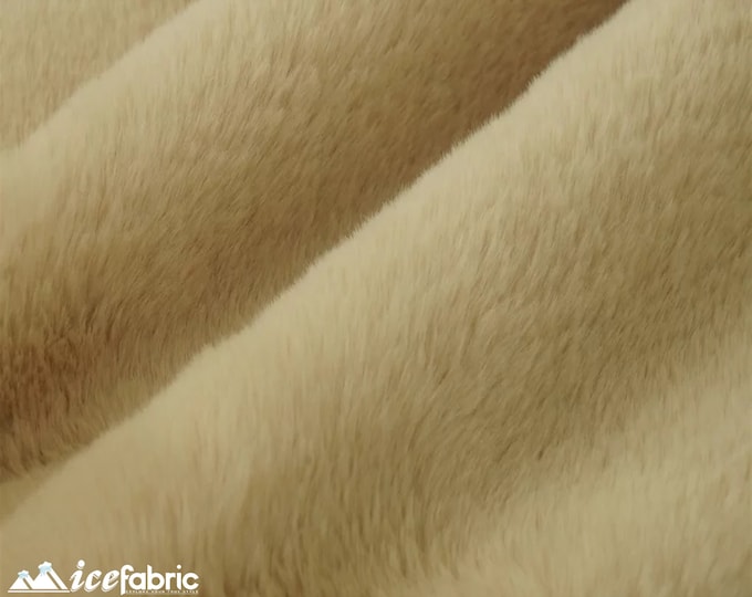 Latte Bunny Faux Fur Thick Minky Fabric By The Yard | Ultra Soft 0.5" Short Pile Rabbit Fur Fabric | 60" Wide Minky Rabbit Fur