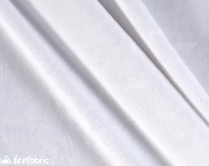White New Faux Fur | White Fleece Minky Fabric By The Yard | Faux Fur Fabric | 58’’ Wide | Thick and Soft