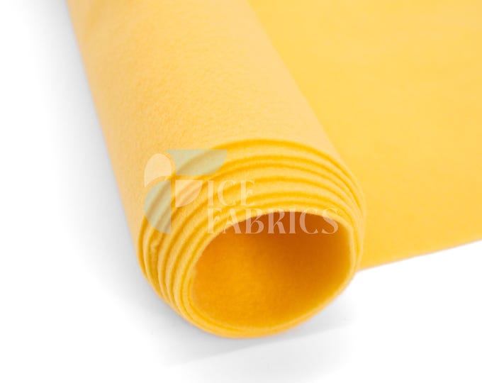 Champagne Gold Acrylic Felt Fabric By The Yard | Crafts Fabric | 72” Inches Wide | Thick Acrylic Felt Fabric