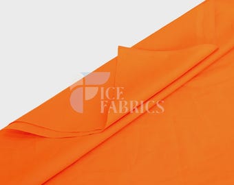 Tela de polialgodón de 60 cm de ancho, de alta calidad, cortada a medida, color naranja. Ideal para disfraces, decoración, vestidos, camisas, prendas de vestir, colchas y fundas de almohada.