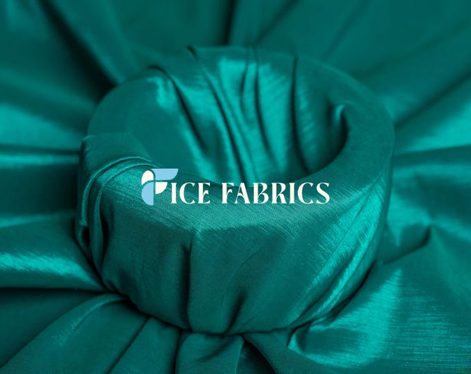 Jade Stretch Taffeta Fabric By The Yard Nylon Spandex Taffeta Fabric for Dress, Clothing, costume, Bridal Wear (60” Wide)