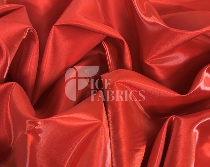 Red Reflective Liquid Thick Silky Satin Fabric - 58” Wide Shiny Two-Tone Satin Fabric - Bridal Satin Fabric for Dress, Decoration