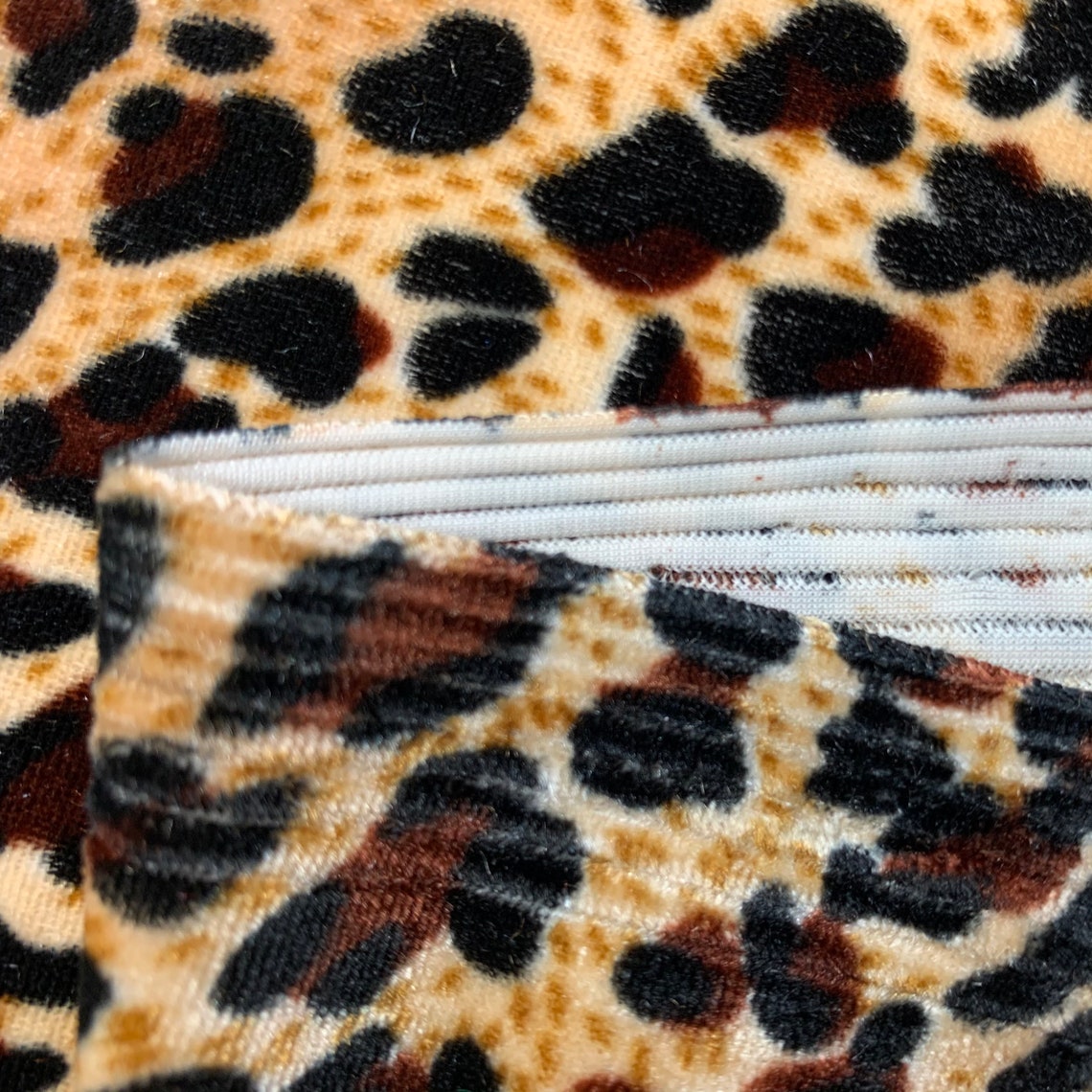 Luxury Leopard Animal Print Stretch Velvet Fabric by yard | Etsy
