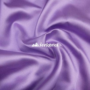 Lavender- Soft Silky Shiny Stretch Charmeuse Satin Fabric By The Yard- Thin Satin- %5 Spandex