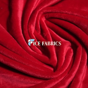 Piel sintética roja nueva / Tela Minky de felpa roja cortada a medida / Tela de piel sintética / Gruesa y suave / NivaraSoft