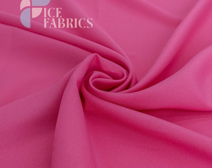 Fuchsia Solid Poly Poplin Fabric by the Yard for Clothing, Crafts and Decorations | Poplina Luxe