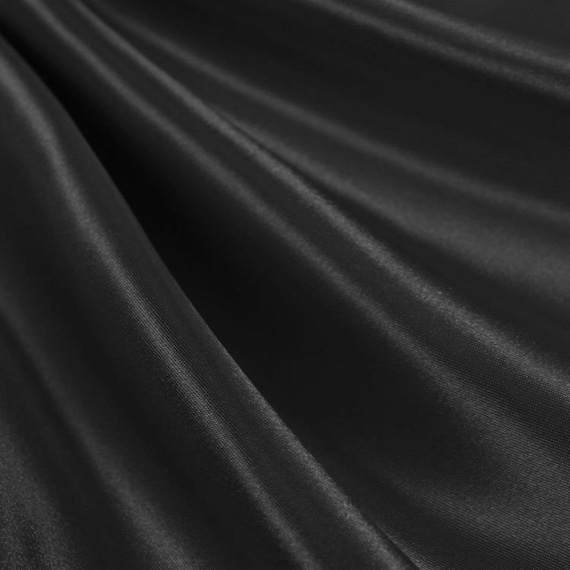 Medium Charmeuse Satin Fabric By The Roll (40 yards) Wholesale Fabric By The Roll (60" Wide) / Black Medium Charmeuse Satin Fabric By The Roll (40 yards) Wholesale Fabric By The Roll (60" Wide) / Black