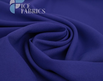 Royal Blue Solid Poly Poplin Fabric by the Yard for Clothing, Crafts and Decorations | Poplina Luxe