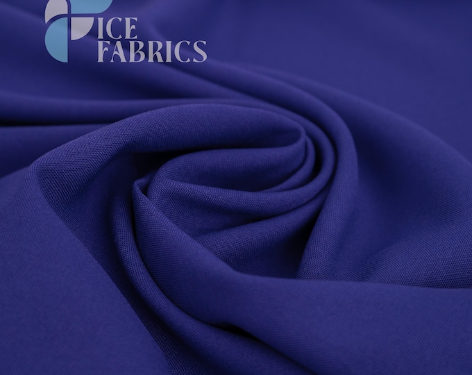 Royal Blue Solid Poly Poplin Fabric by the Yard for Clothing, Crafts and Decorations | Poplina Luxe