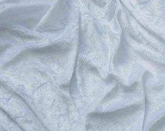 White Stretch Fabric/  High Quality Stretch Crushed Velvet Fabric By The Yard//58,60 Wide For Dresses,