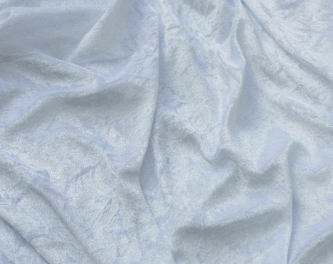 White Stretch Fabric/  High Quality Stretch Crushed Velvet Fabric By The Yard//58,60 Wide For Dresses,