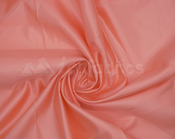 Peach Silky Bridal Satin Fabric By The Yard _ Charmeuse Thick Heavy Satin Fabric_ 60" wide_ Wholesale Price