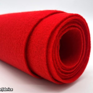 Red Acrylic Felt Fabric By The Yard | Crafts Fabric | 72” Inches Wide | Thick Acrylic Felt Fabric