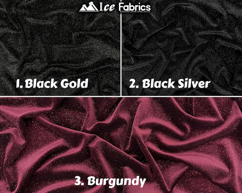 Glitter Velvet Fabric by the Yard Shiny Glitter Spandex Fabric on ...