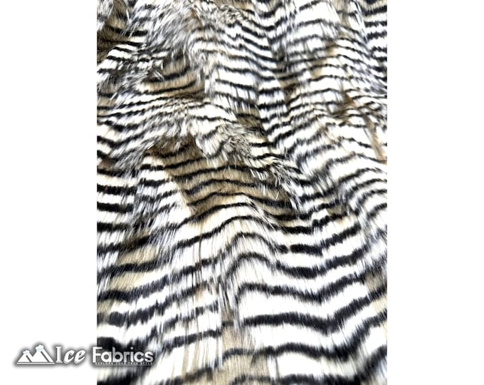 Faux Fur Fabric Champagne Fancy Feather By The Yard | Long Pile Thick Fur Fabric Fake Fur | Jacket, Coat, Blanket